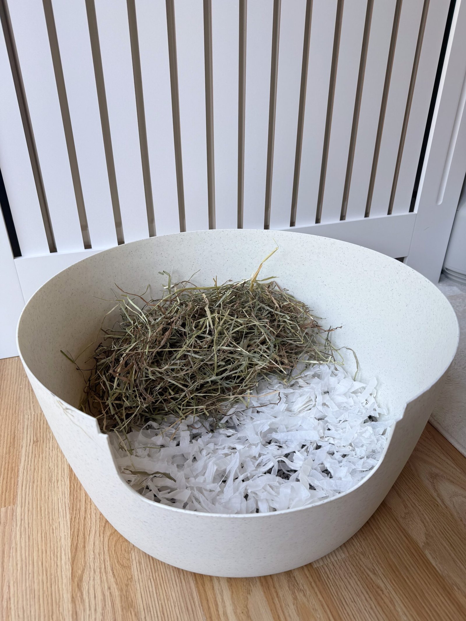 Inside plant litter box
